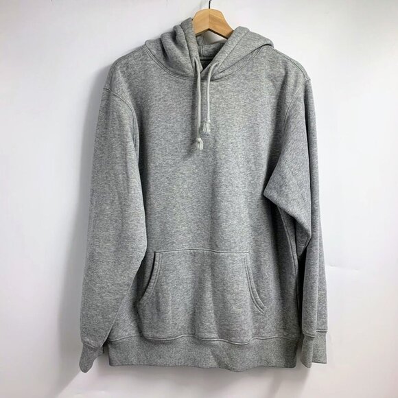 Muji Men's Heather Cotton Stretch Long‎ Sleeve Pullover Hoodie Sweatshirt Size M - Picture 1 of 12